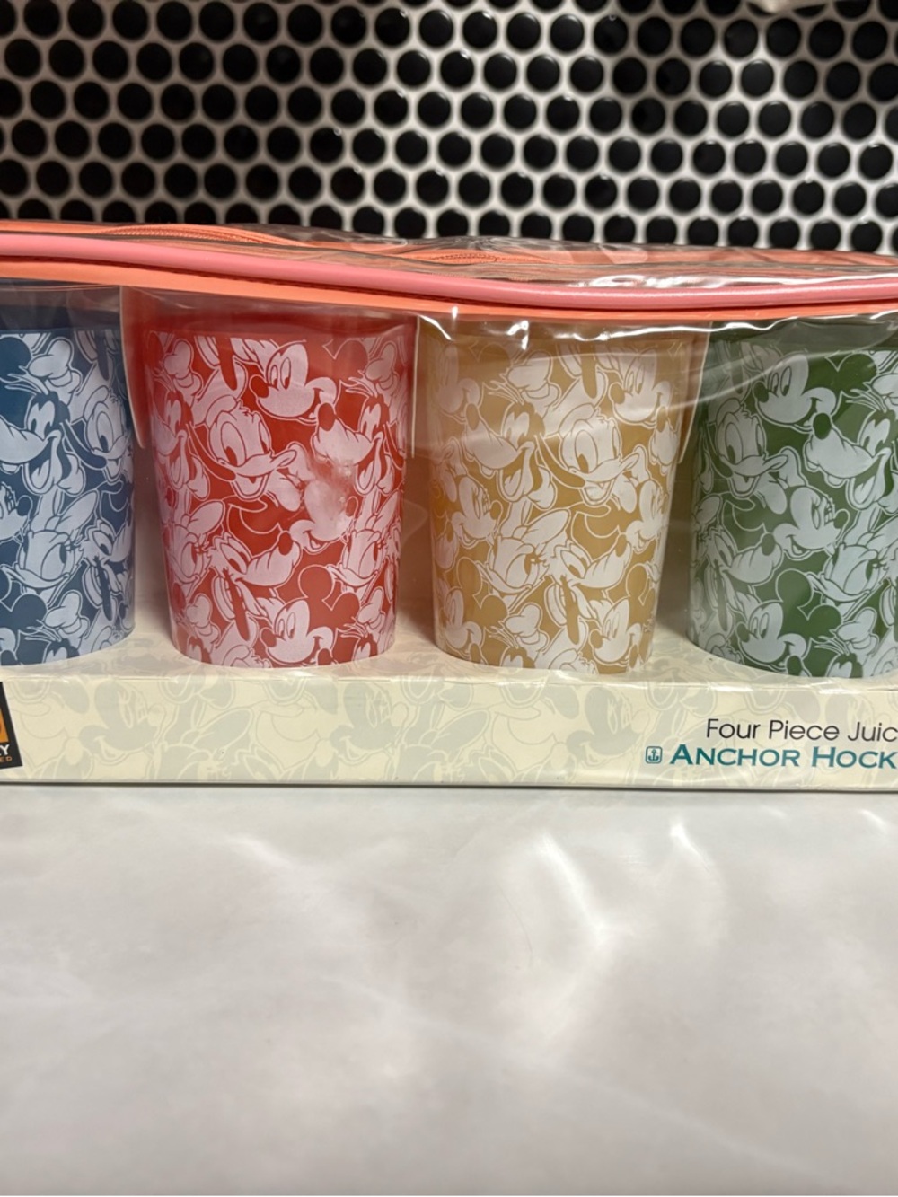 Disney Mickey Mouse 4-Piece Cup Set - Blue, Red, Yellow, Green